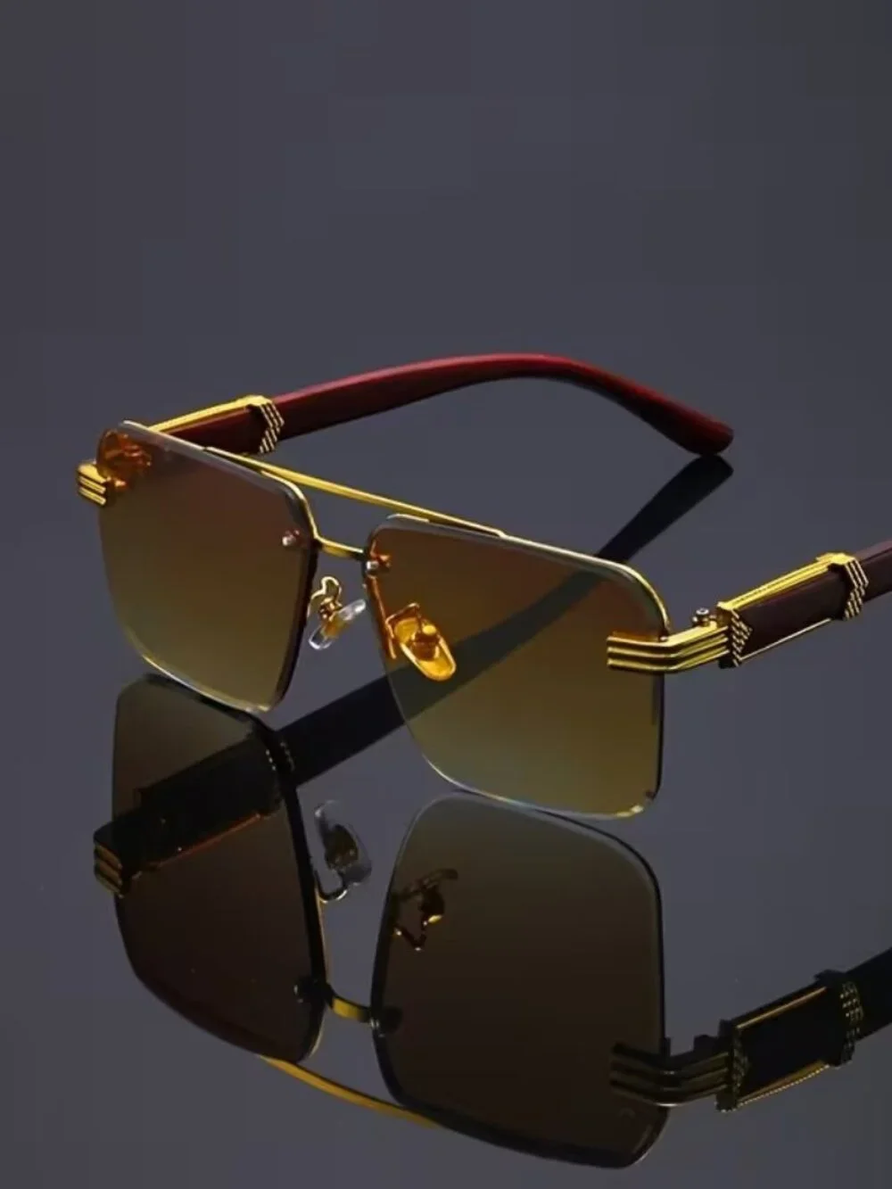 Rimless Double Bridge Sunglasses